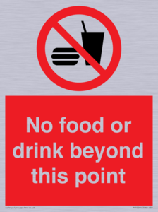 No food or drink beyond this point